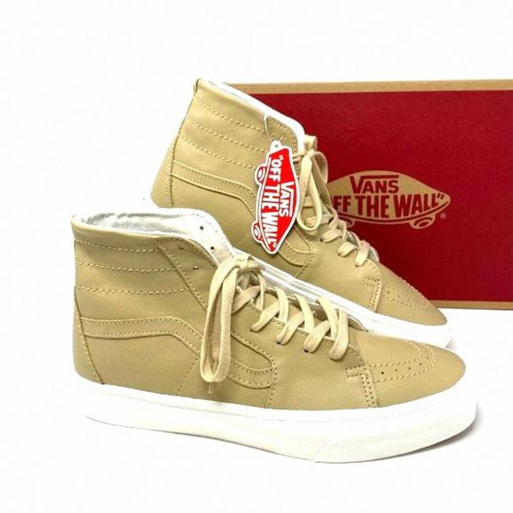 💖MEGA SALE💖Vans SK8-HI Tapered Soft Leather Beige VN0A4U162V1 Women's Top High